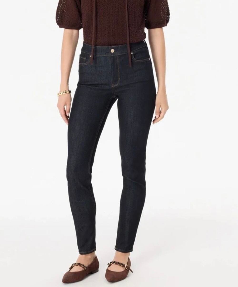 White House Black Market High Rise Skinny Ankle Sculpt Dark Wash Denim Jeans 2
